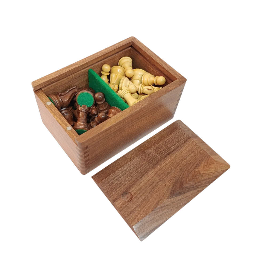 קופסת אחסון שחמט יוקרתית מעץ אקציה