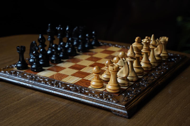 Hand Engraved Staunton Chess Set