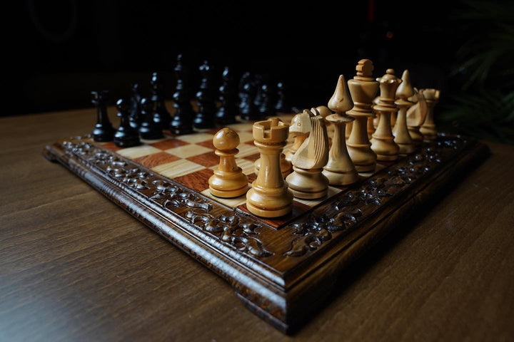 Hand Engraved Staunton Chess Set