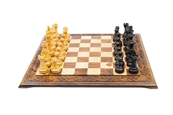 Hand Engraved Staunton Chess Set
