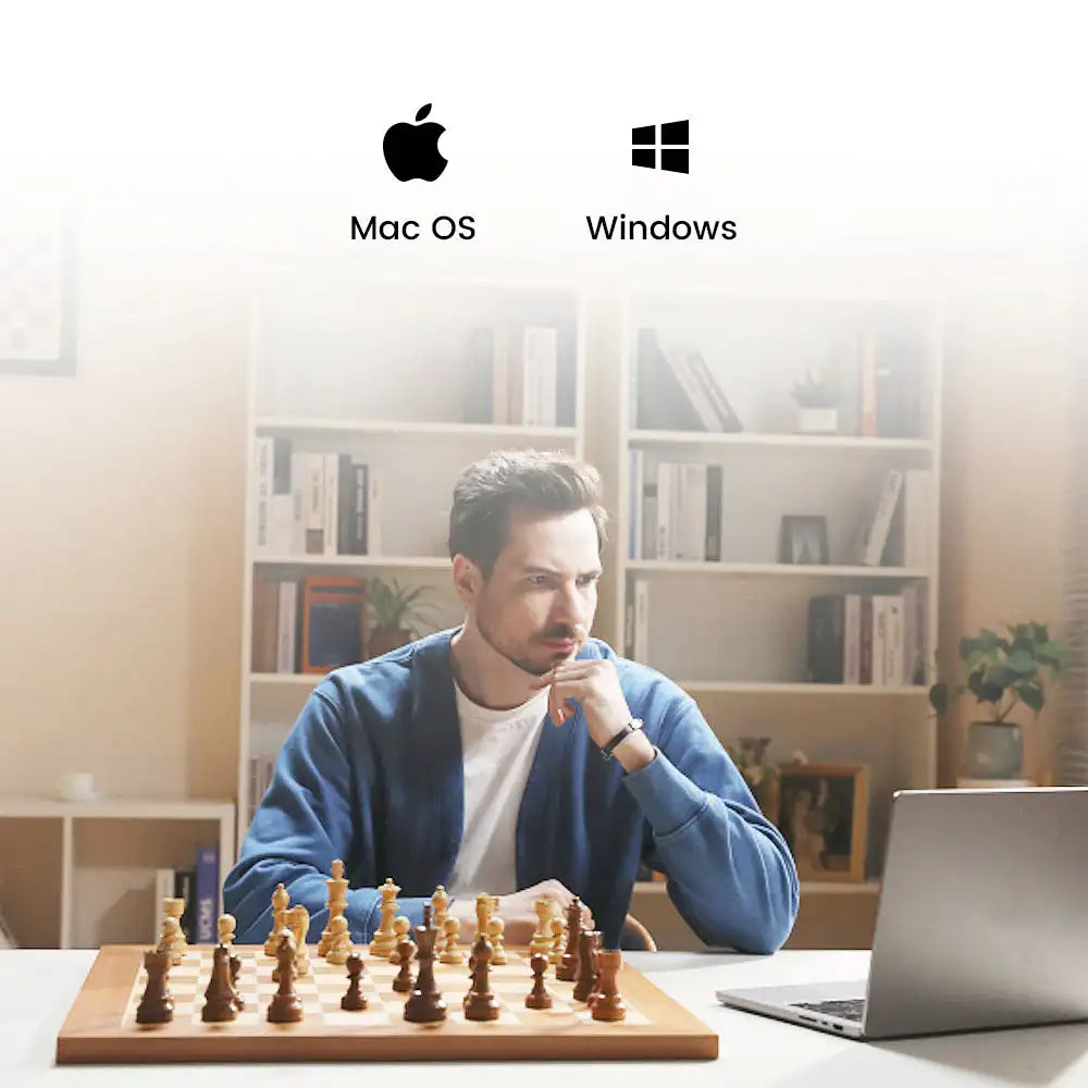 Chessnut Pro - סט שחמט אלקטרוני מעץ עם כלי שחמט רגילים