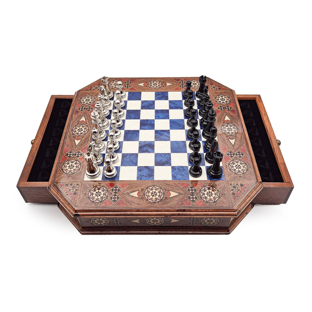 Octagon Chess Set - Walnut and Rosewood My Chess Sets