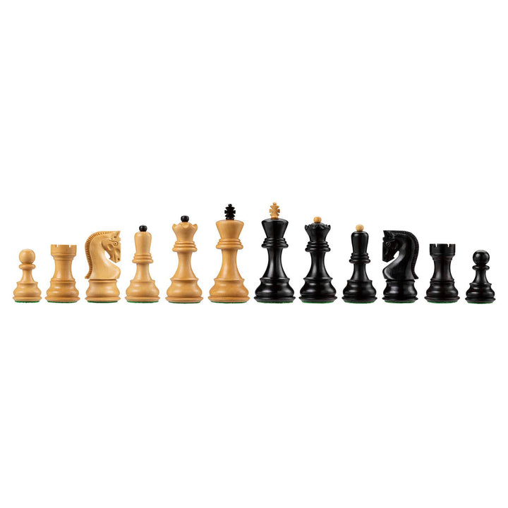 Russian Zagreb Luxury Chess Pieces Boxwood / Ebonized - 3.9 Inch King