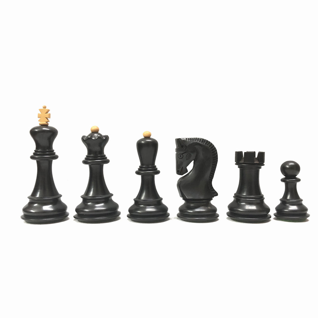 סט כלי שחמט זאגרב רוסיים יוקרתיים (עץ בוק/עץ מושחר) – מלך בגובה 3.7 אינץ’