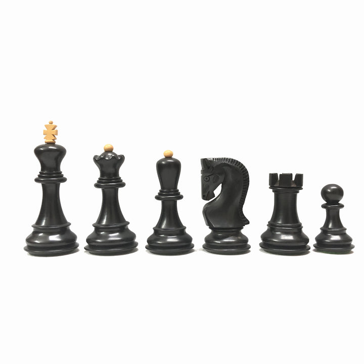 סט כלי שחמט זאגרב רוסיים יוקרתיים (עץ בוק/עץ מושחר) – מלך בגובה 3.7 אינץ’