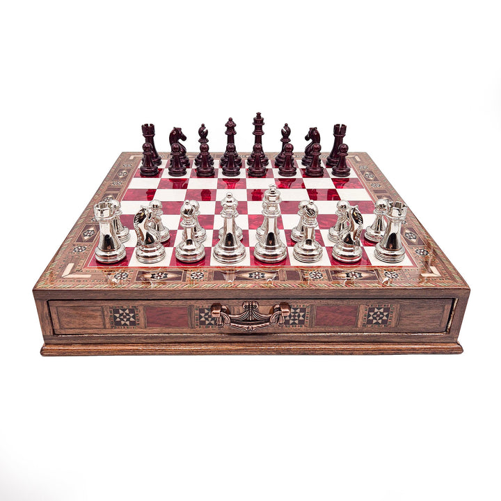 Handmade Luxury Chess Set With Storage - Platinum & Silver My Chess Sets