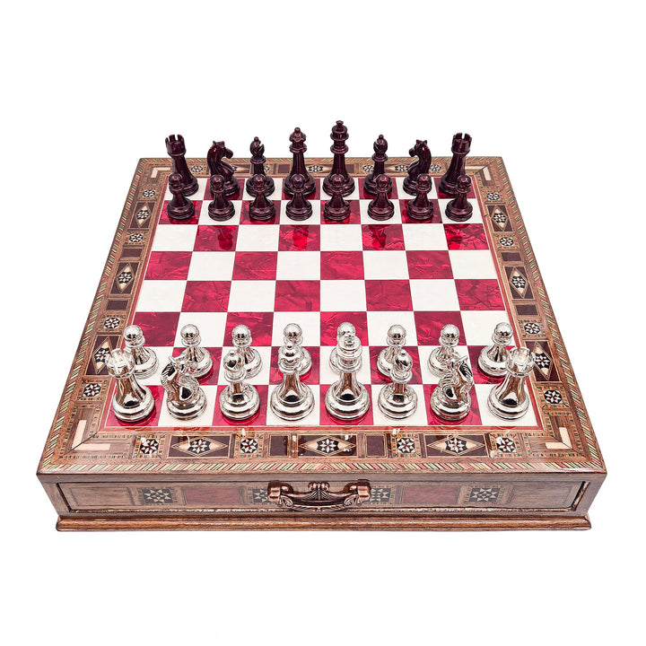 Handmade Luxury Chess Set With Storage - Platinum & Silver My Chess Sets