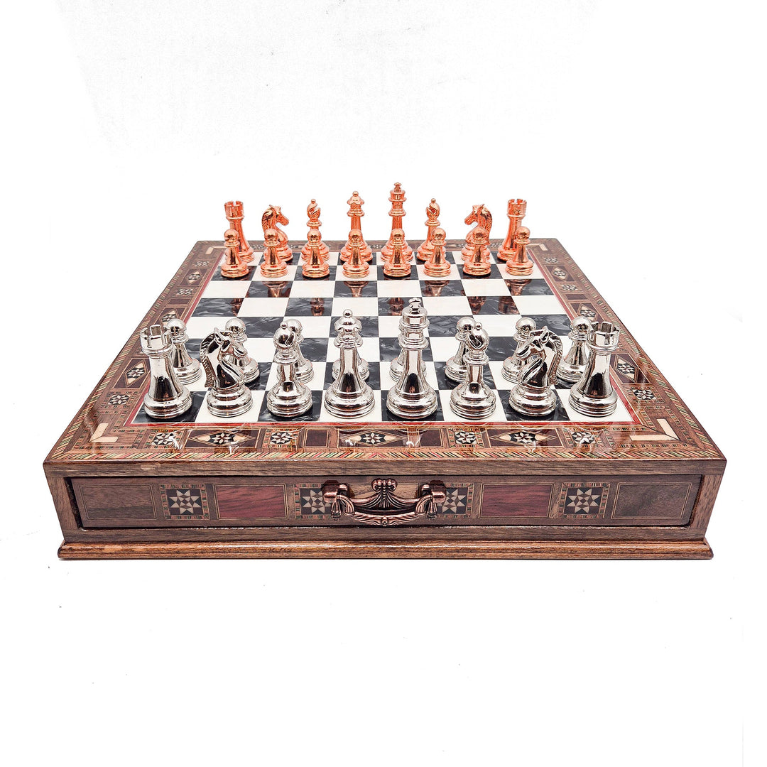 Handmade Luxury Chess Set With Storage - Bronza & Silver My Chess Sets