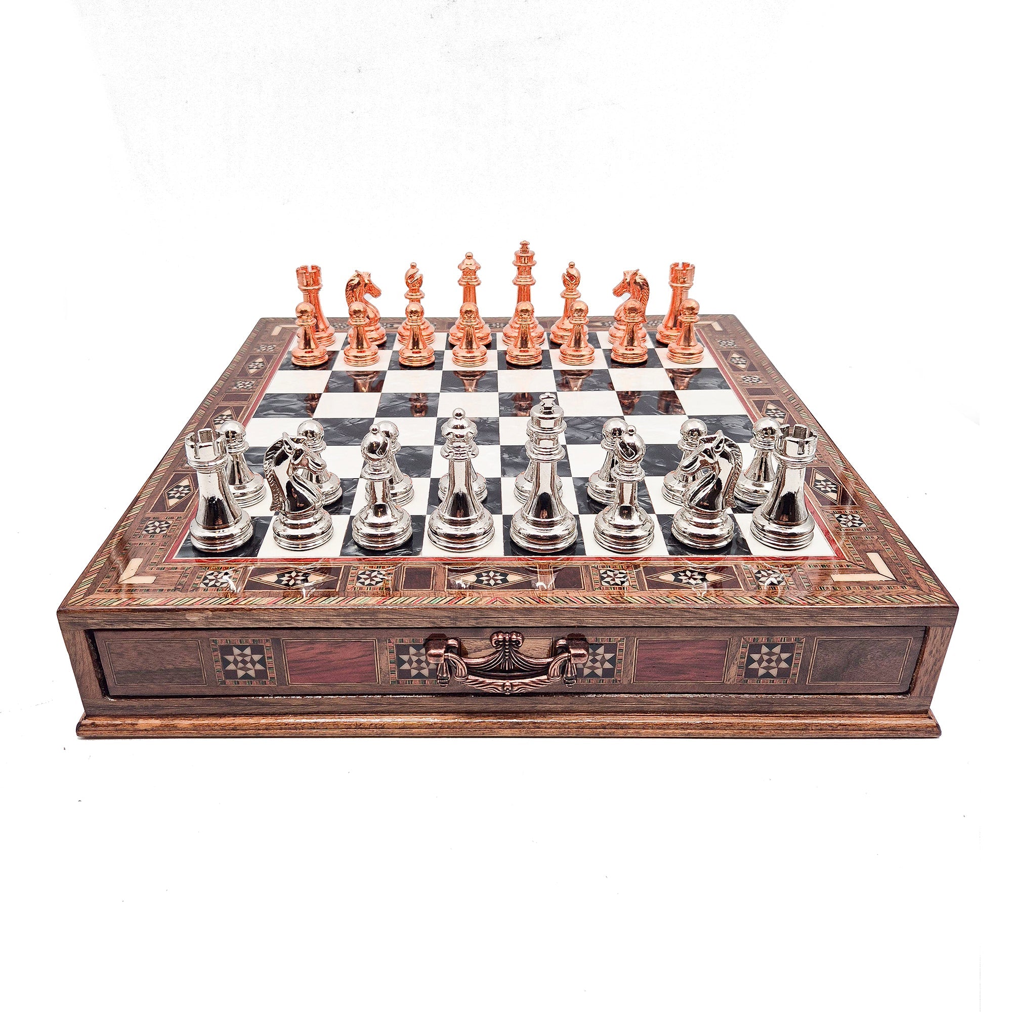 Handmade Luxury Chess Set With Storage - Bronza & Silver My Chess Sets