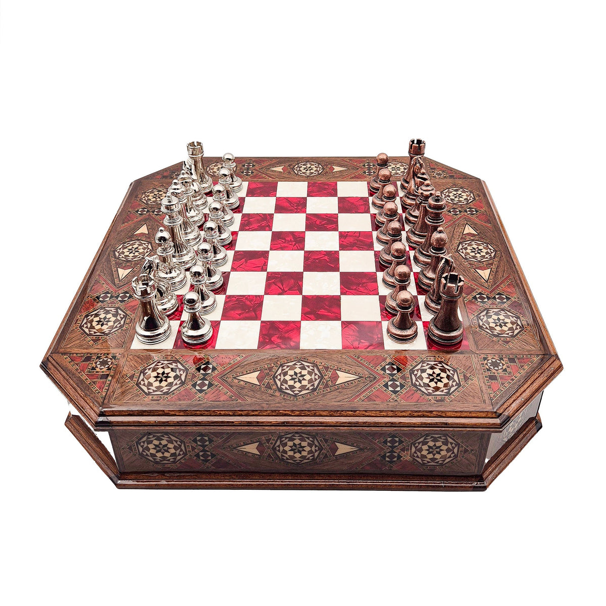 Octagon Chess Set - Walnut and Rosewood My Chess Sets