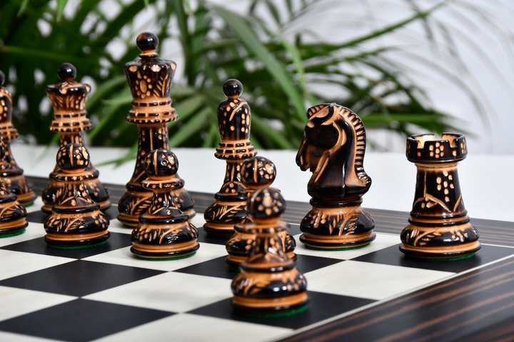 1950 Dubrovnik Bobby Fischer Chess Set Lacquered Boxwood 3.7” With Board My Chess Sets