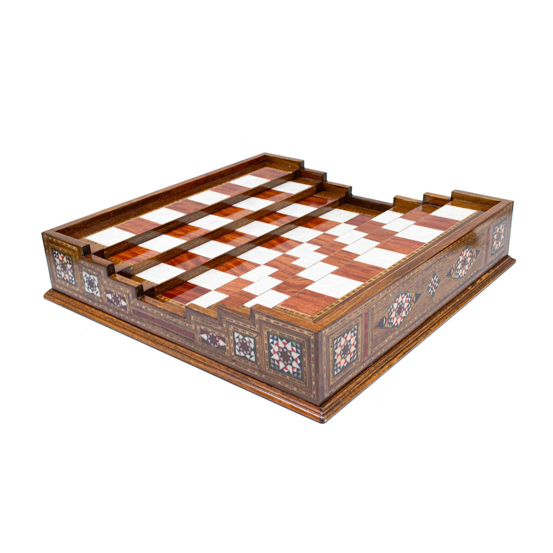 Hand Made Unique Arena Luxury Staunton Chess Set - Stairs Chess Board