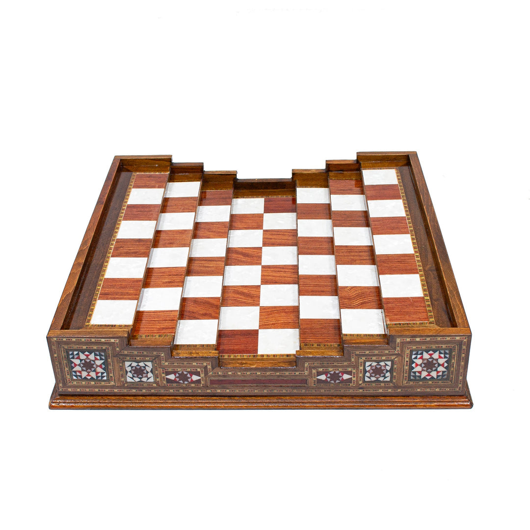 Hand Made Unique Arena Luxury Staunton Chess Set - Stairs Chess Board