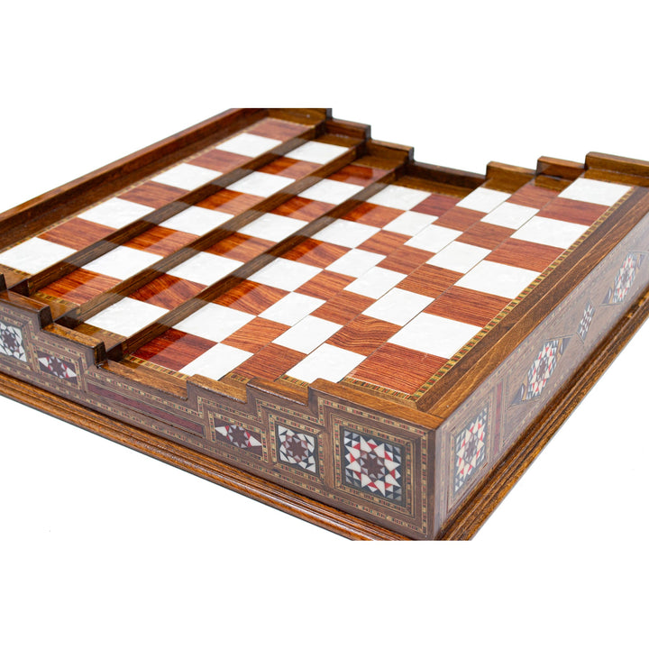 Hand Made Unique Arena Luxury Staunton Chess Set - Stairs Chess Board