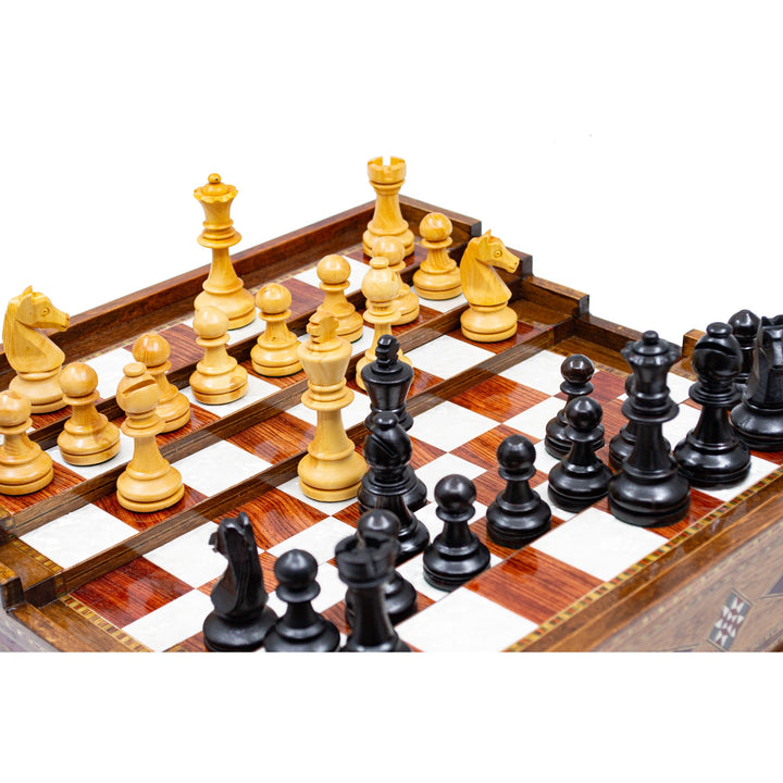 Hand Made Unique Arena Luxury Staunton Chess Set - Stairs Chess Board