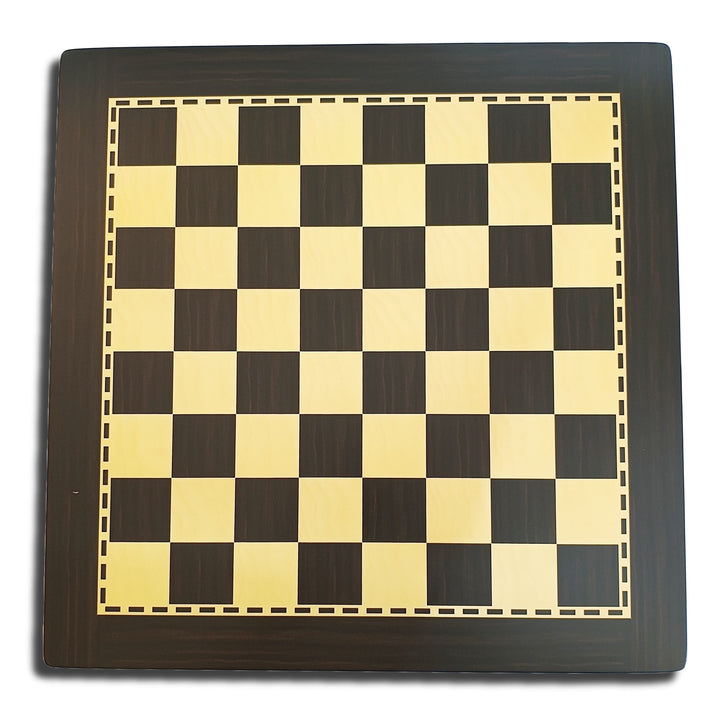 לוח שחמט מעץ MDF בעבודת יד - גימור שיטה/אבוני ומייפל/בוקסווד (שחור ושמנת)