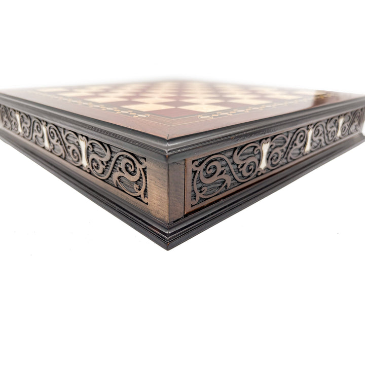 Personalized Handcrafted Wooden Chess Set with Storage Drawer - Walnut & Rosewood My Chess Sets