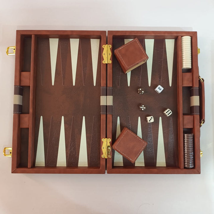 Luxury Backgammon Set - Leather My Chess Sets