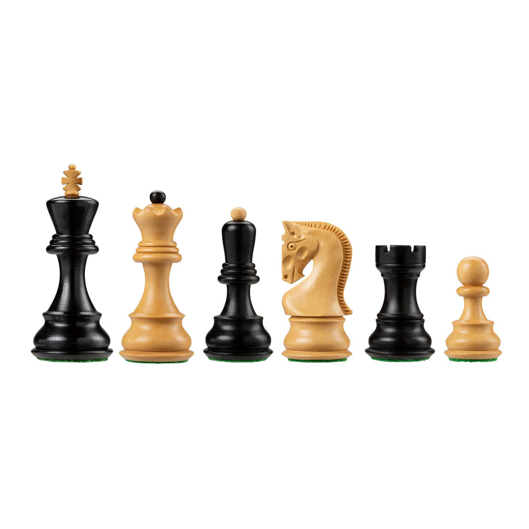Russian Zagreb Luxury Chess Pieces Boxwood / Ebonized - 3.9 Inch King
