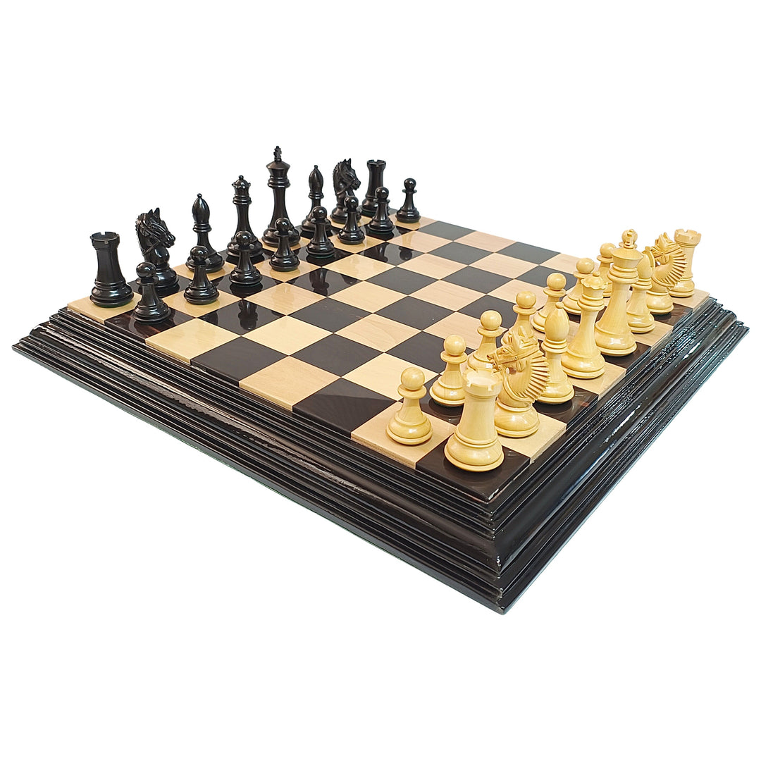 Ebony and Boxwood Luxury Chess Pieces – 4.25” King My Chess Sets