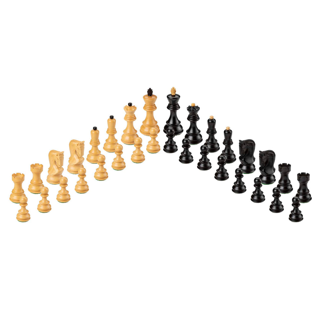 Russian Zagreb Luxury Chess Pieces Boxwood / Ebonized - 3.9 Inch King