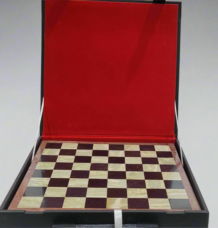 Anjan and Ebony Royal Chessmen Set With Marble Chess Board