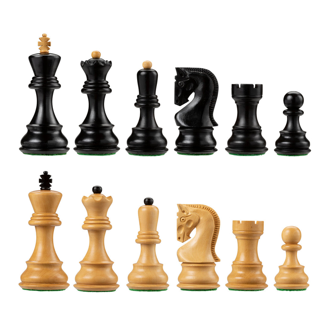 Russian Zagreb Luxury Chess Pieces Boxwood / Ebonized - 3.9 Inch King