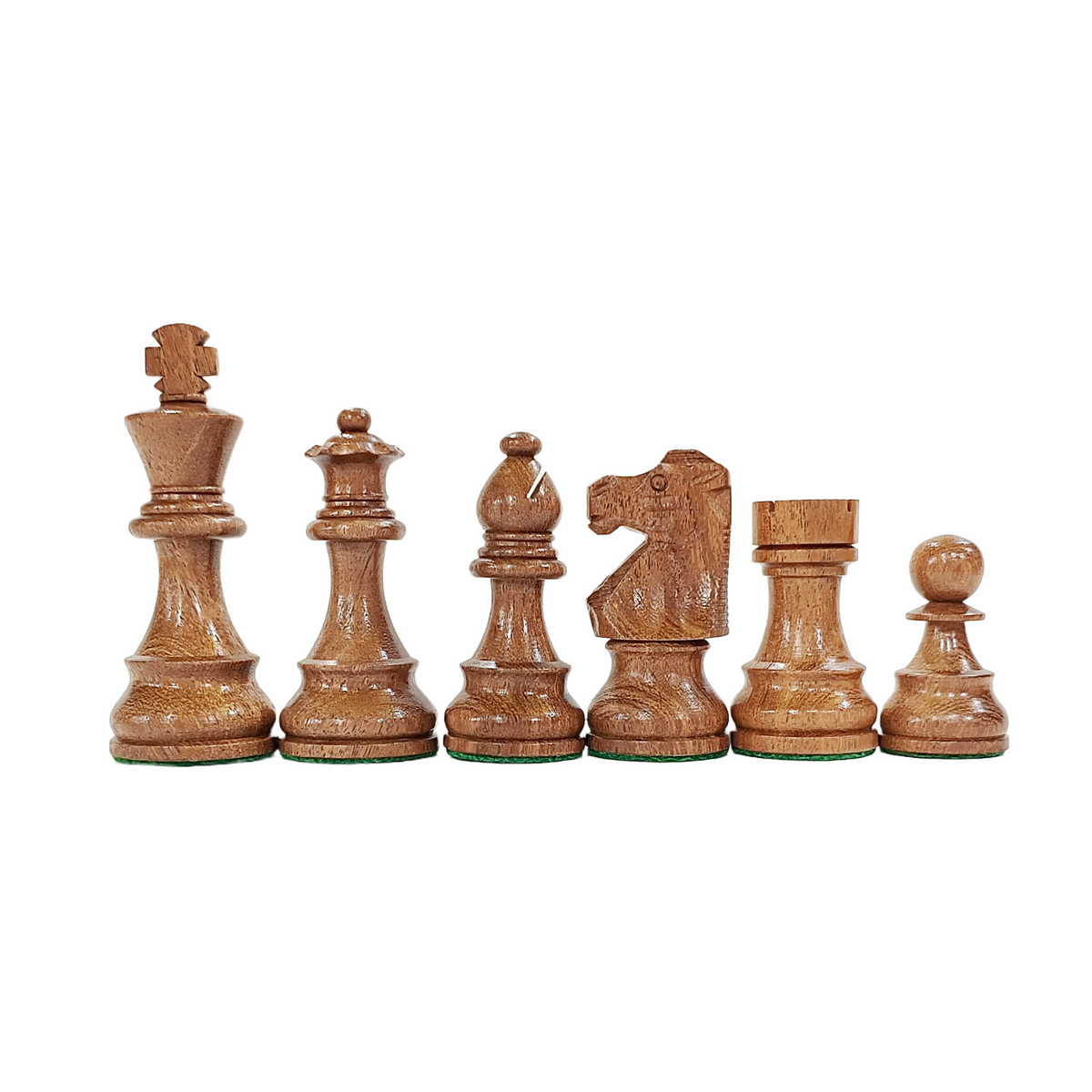 French Lardy Wooden Staunton Chess Pieces - Acacia & Boxwood - 3.8" King