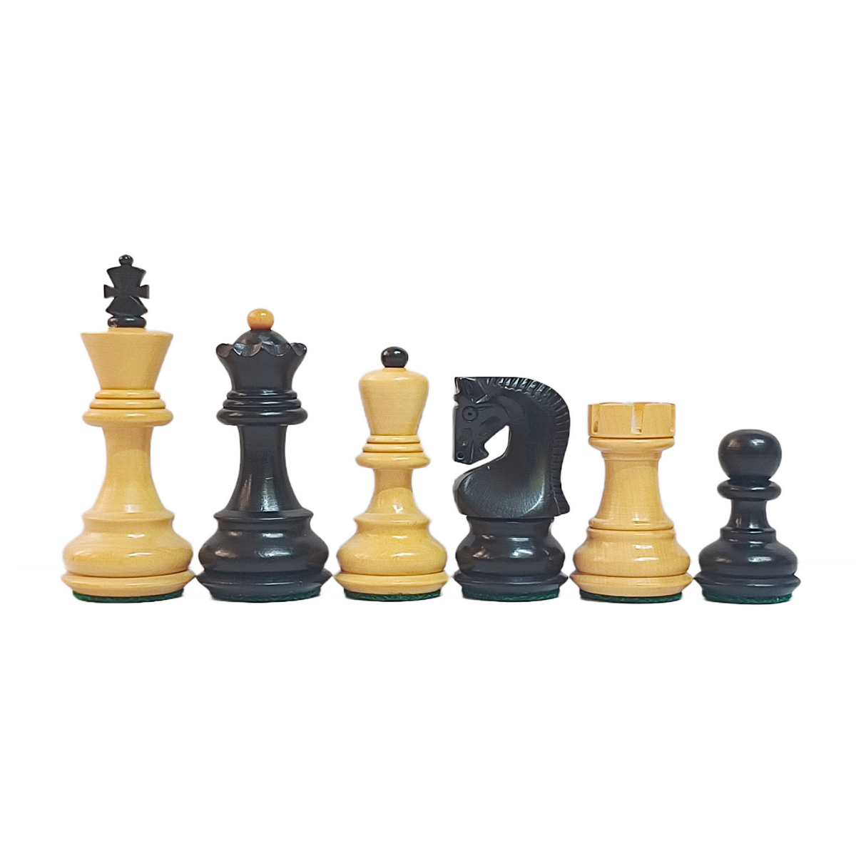 Russian Zagreb 59 Chess Pieces - Ebonized Wood - 3.25 Inch King