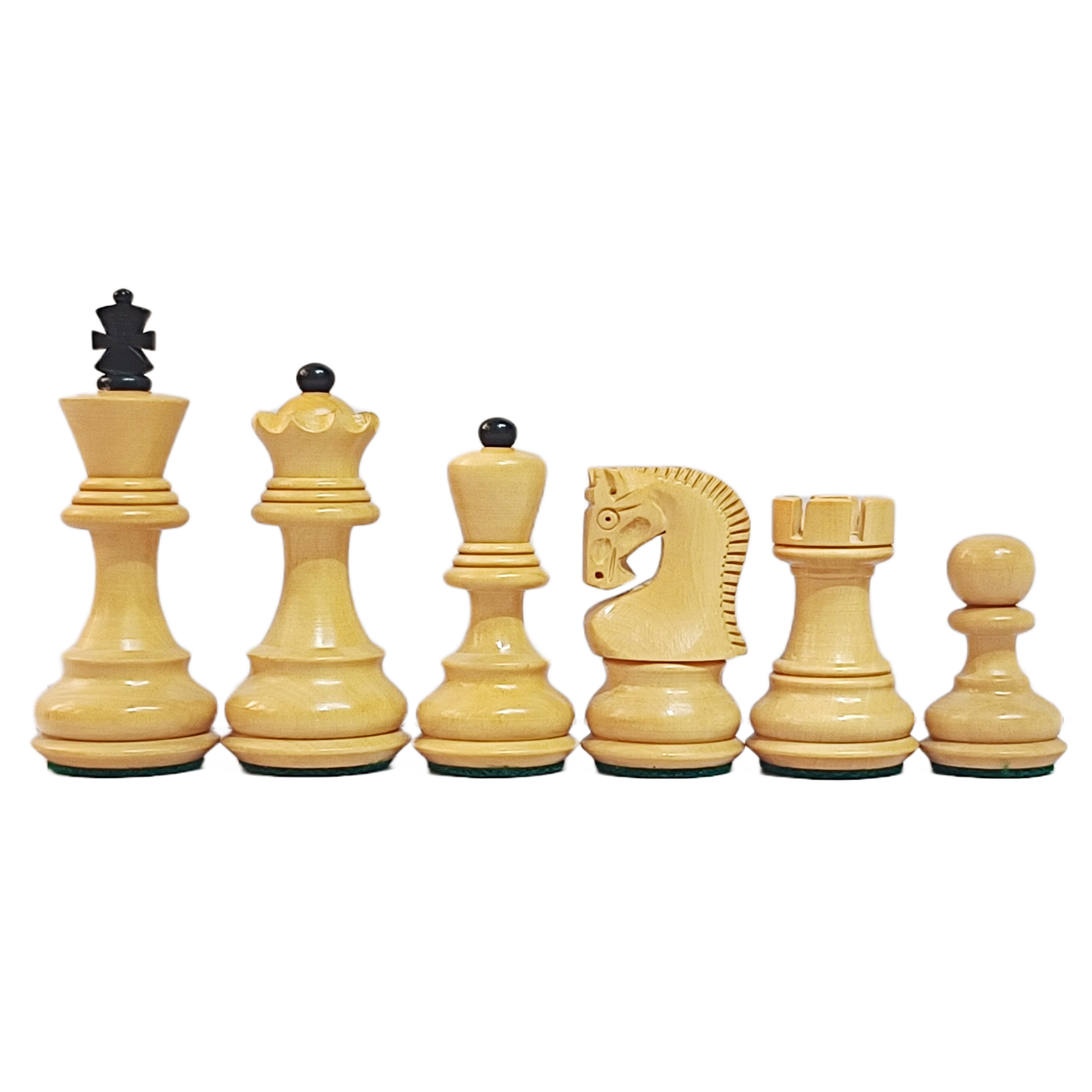 Russian Zagreb 59 Chess Pieces - Ebonized Wood - 3.25 Inch King