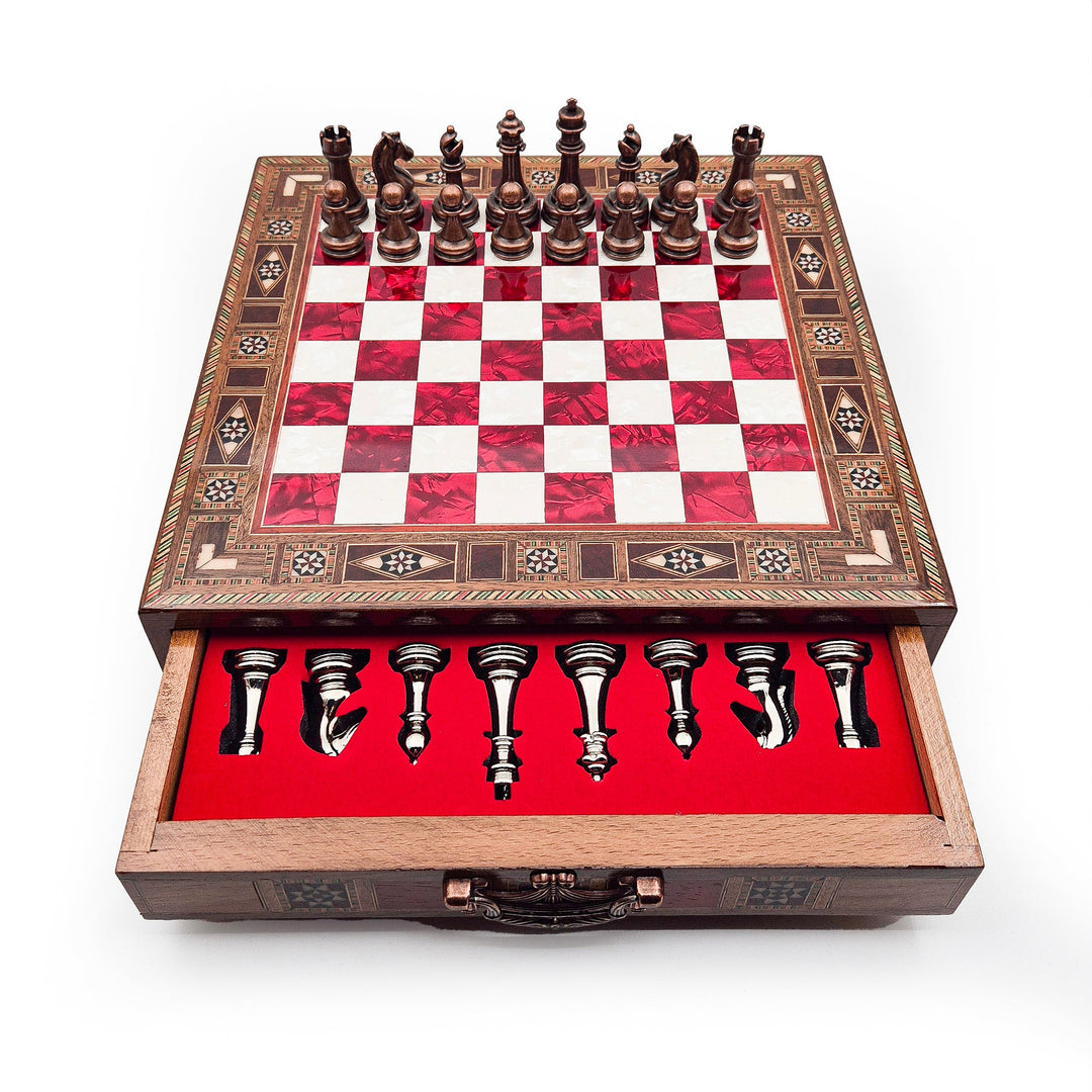 Handmade Luxury Chess Set With Velvet Storage Units My Chess Sets
