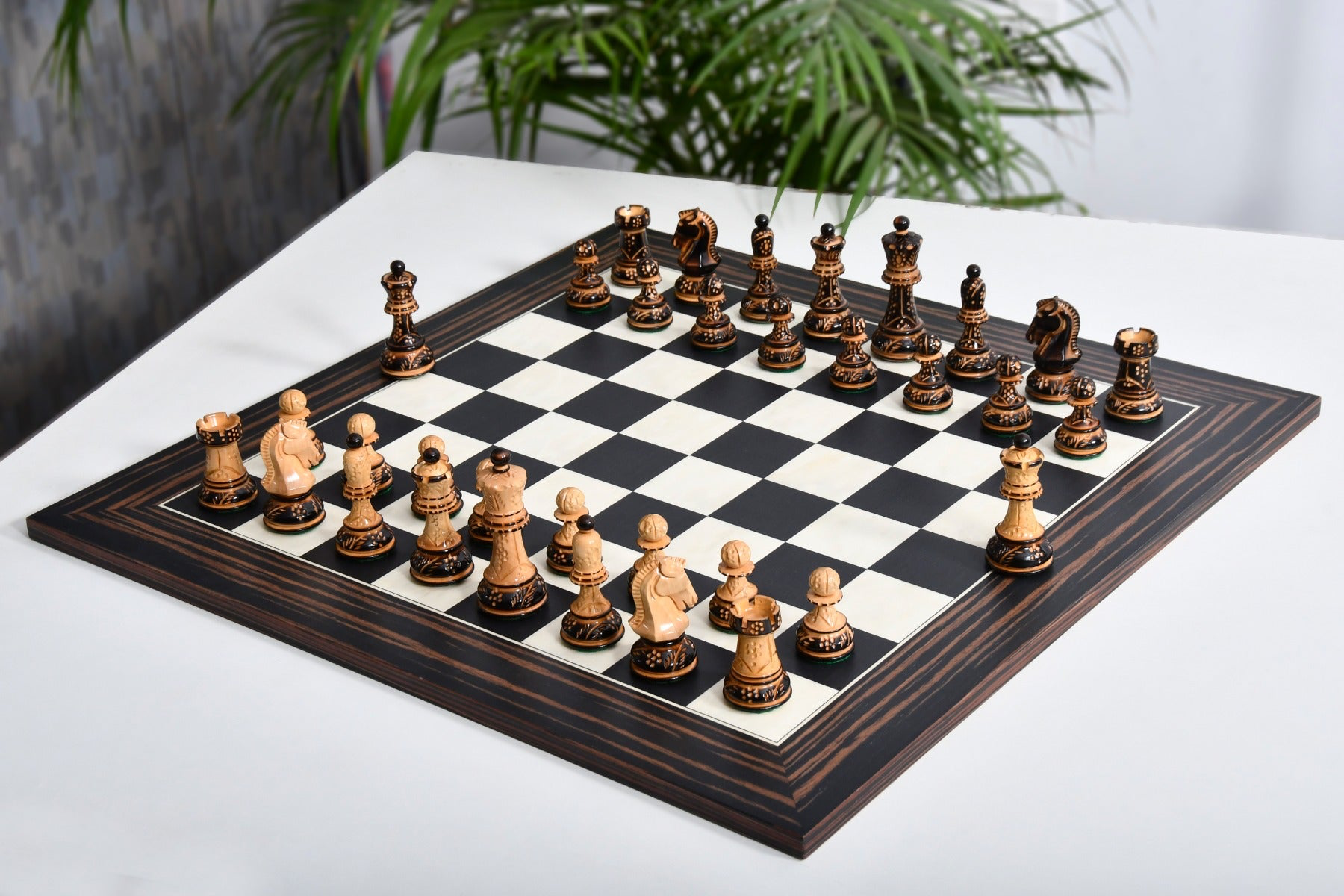 1950 Dubrovnik Bobby Fischer Chess Set Lacquered Boxwood 3.7” With Board My Chess Sets