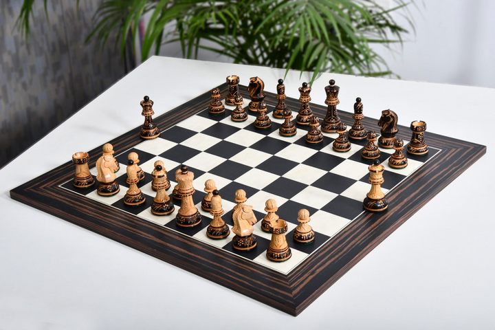 1950 Dubrovnik Bobby Fischer Chess Set Lacquered Boxwood 3.7” With Board My Chess Sets