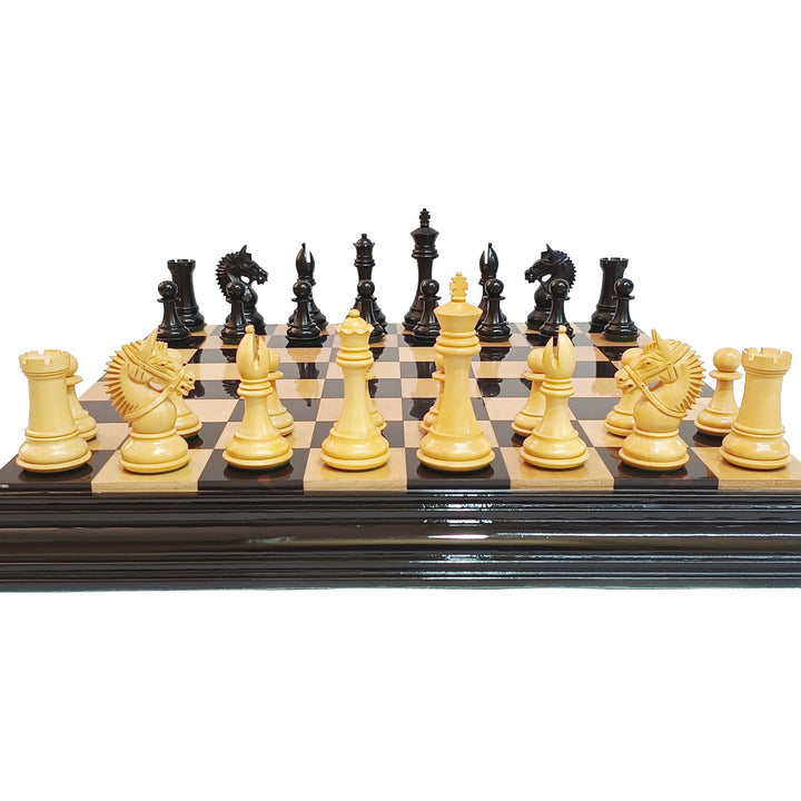 Ebony and Boxwood Luxury Chess Pieces – 4.25” King My Chess Sets
