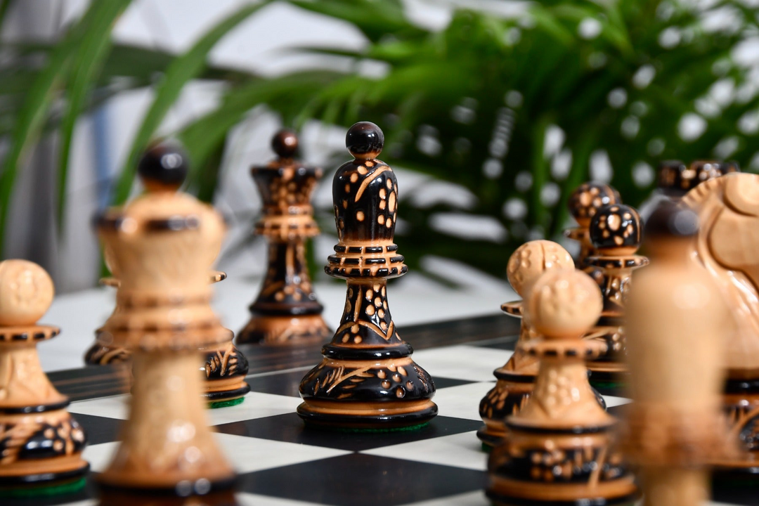 1950 Dubrovnik Bobby Fischer Chess Set Lacquered Boxwood 3.7” With Board My Chess Sets