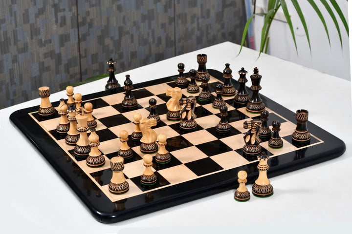 3.8” Burnt Blazed Series Staunton Chess Pieces My Chess Sets