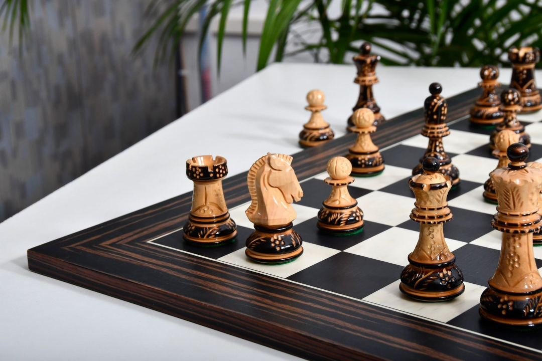 1950 Dubrovnik Bobby Fischer Chess Set Lacquered Boxwood 3.7” With Board My Chess Sets