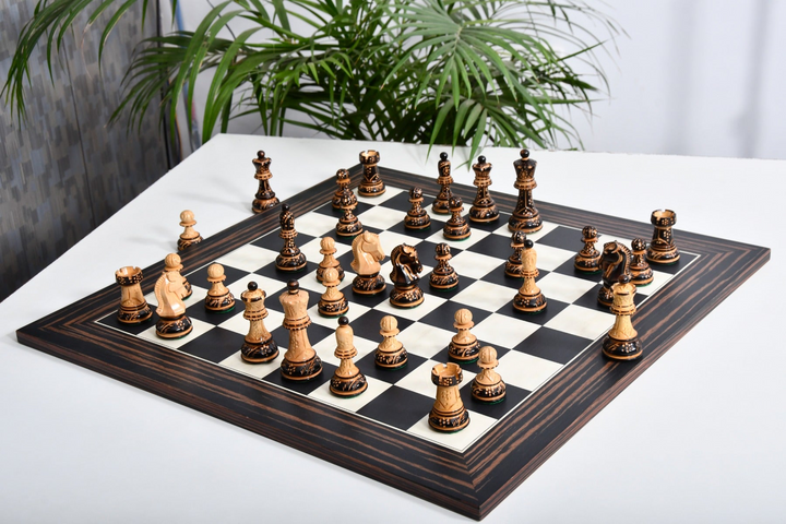 1950 Dubrovnik Bobby Fischer Chess Set Lacquered Boxwood 3.7” With Board My Chess Sets