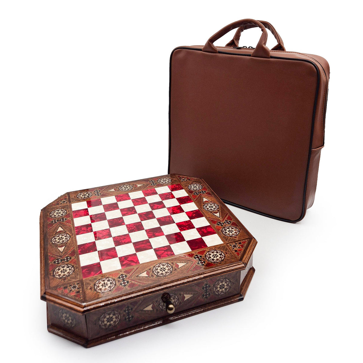 Limited Edition Luxury Octagon Chess Set - Walnut and Rosewood My Chess Sets