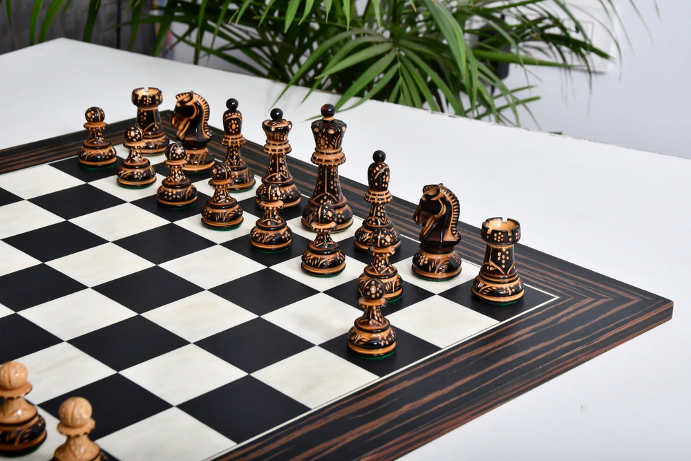 1950 Dubrovnik Bobby Fischer Chess Set Lacquered Boxwood 3.7” With Board My Chess Sets