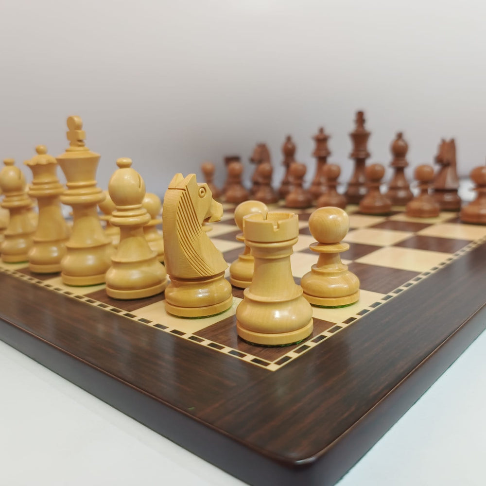 Classic Tournament Chess Set with MDF Chess Board - Brown & Beige