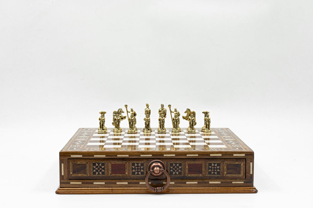 Roman’s Era Themed Luxury Chess Set With Storage Units (3 pieces options)My Chess Sets