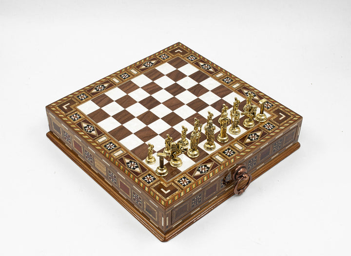 Roman’s Era Themed Luxury Chess Set With Storage Units (3 pieces options)My Chess Sets