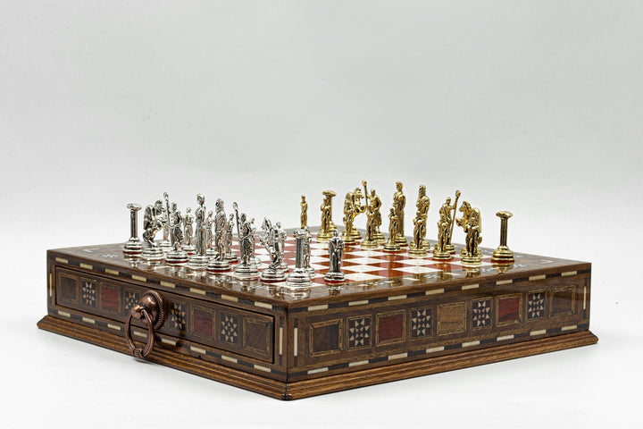 Roman’s Era Themed Luxury Chess Set With Storage Units (3 pieces options)My Chess Sets