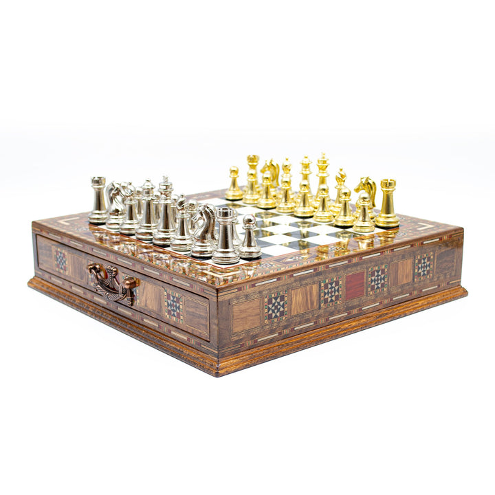 Luxury wooden chess set with storage units (Black / Gold)My Chess Sets