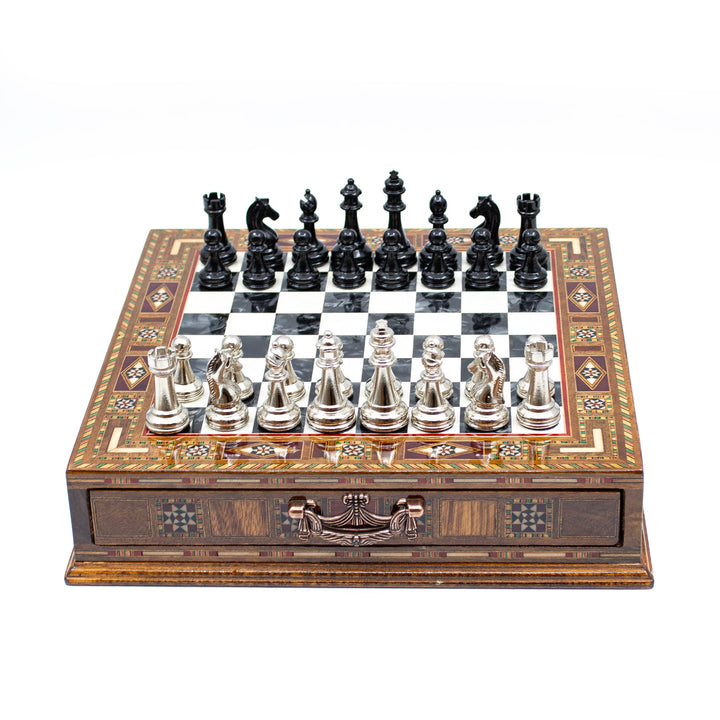 Luxury wooden chess set with storage units (Black / Gold)My Chess Sets