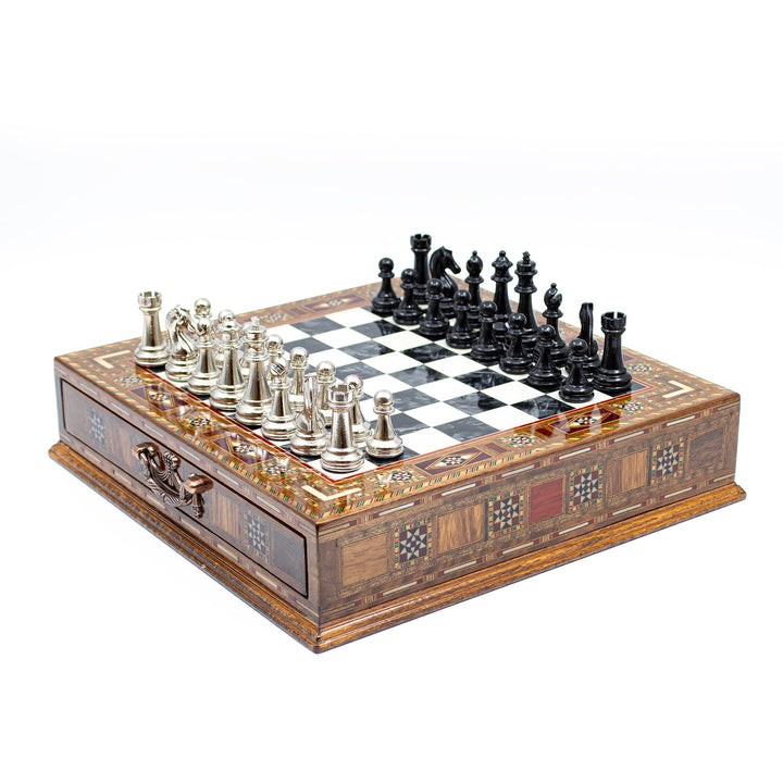 Luxury wooden chess set with storage units (Black / Gold)My Chess Sets