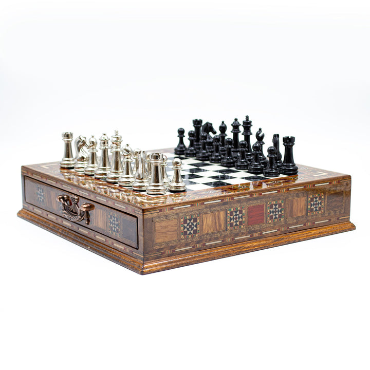 Luxury wooden chess set with storage units (Black / Gold)My Chess Sets