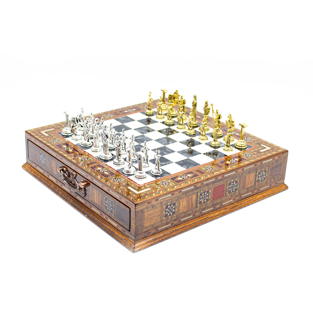 Roman’s Era Themed Luxury Chess Set With Storage Units (3 pieces options)My Chess Sets