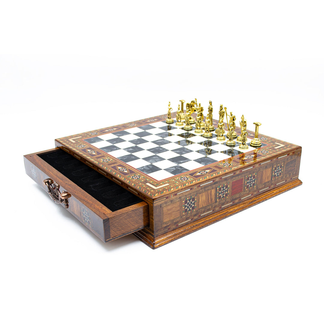 Roman’s Era Themed Luxury Chess Set With Storage Units (3 pieces options)My Chess Sets